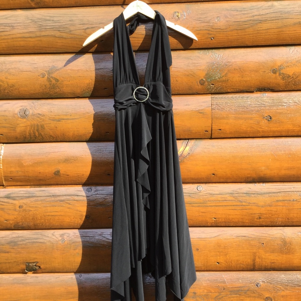 HALTER Black Dress Marilyn Monroe Style Taboo Sz S EPLC